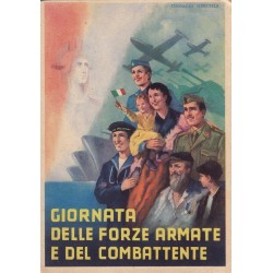 CARTOLINA GIORNATA DELLE FORZE ARMATE E DEL COMBATTENTE 1956 illustratore Giovanni Sirchia non viaggiata
